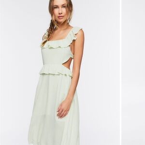 Ruffle Tie Back Midi Dress